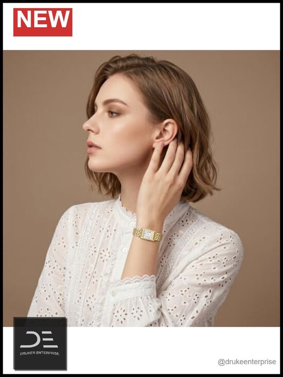 Rectangular Roman Dial Watches with Vintage Bracelet Stainless Steel Quartz main image 6